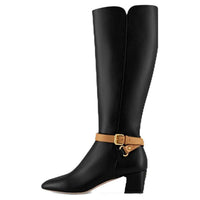 LOUIS VUITTON Parisienne Knee-high Boots 5cm Women's Black