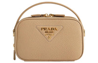 PRADA Calfskin Shoulder Bag Crossbody Bag Handbag Regular Women's Sand