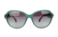 CHANEL Plastic Irregular Shape Sunglasses Women's Green