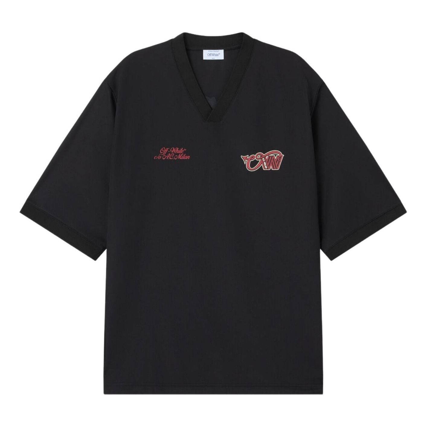 Off-White x c/o AC Milan Tech T-Shirt 'Black Red' 44MAA16QG25F001125