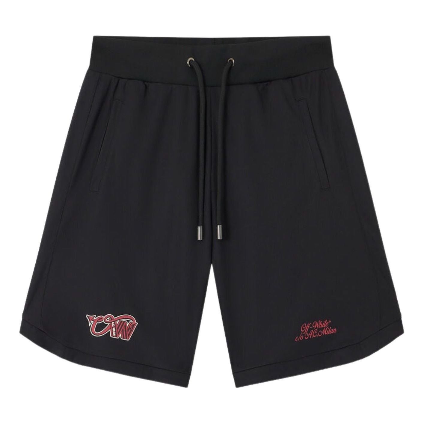 Off-White x c/o AC Milan Skate Sweatshorts 'Black Red' 44MCI013G25F001125