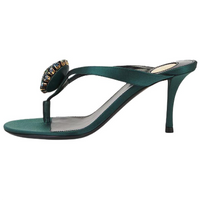 SAINT LAURENT Abrasion Resistant Flip Flops 9cm Women's Green