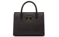 DIOR Grained Calfskin Handbag Handbag Medium Size Women's Black