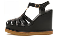 CELINE Wedge Heel High Heels 8cm Women's Black