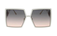 DIOR Metal Irregular Shape Sunglasses Women's White