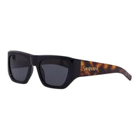 SAINT LAURENT Acetate Nylon Irregular Shape Sunglasses Women's Black