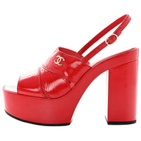CHANEL One-Strap Sandals 10.5cm Women's Red