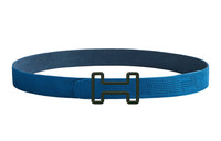 HERMES Nylon Belt Men's Blue 3.2cm
