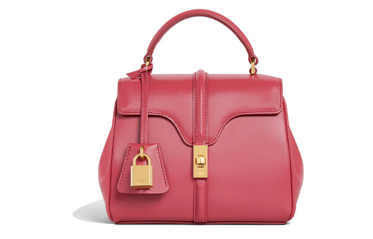 CELINE 16 Cow Leather Shoulder Bag Crossbody Bag Handbag Mini Women's Candy Color/Pink