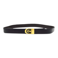 CELINE Logo Buckle Smooth Buckle Leather Leather Belts Women's Black