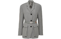 PRADA Button-Up Belted Jacket