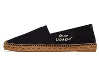 SAINT LAURENT Embroidered Espadrilles Black Women's
