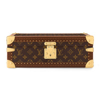LOUIS VUITTON Leather Trim Hard Case Unisex Brown