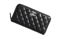 CHANEL Lambskin Wallet Women's Black