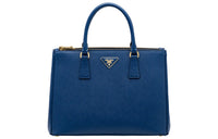 PRADA Saffiano Leather One Shoulder Handbag Crossbody Bag Large Size Women's Blue