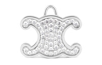 CELINE Triomphe Rhinestone Studs In Strass And Brass With Rhodium Finish