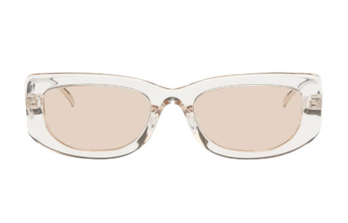 PRADA Acetate Metal Square Sunglasses Women's Transparent