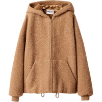 MIU MIU Velvet feel Coat Women's Camel Brown