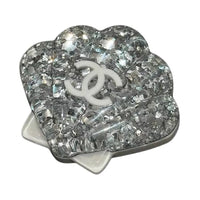 CHANEL Alloy Gold-Plated Silver-Plated Brooches Unisex White