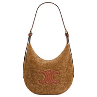CELINE Cuir Triomphe Shearling Crossbody Bag, Shoulder Bag Small Size Women's Brown