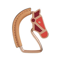 HERMES Rose Gold-Plated Brooches Unisex Light Tea Brown