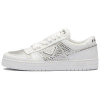 PRADA Crystal-embellished Leather Sneakers
