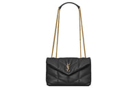 SAINT LAURENT PUFFER Lambskin Portable Crossbody Bag, Shoulder Bag Mini Women's Black