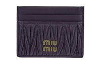 MIU MIU Matelassé Soft Sheep Leather Card Holder Card Holder Women's Purple
