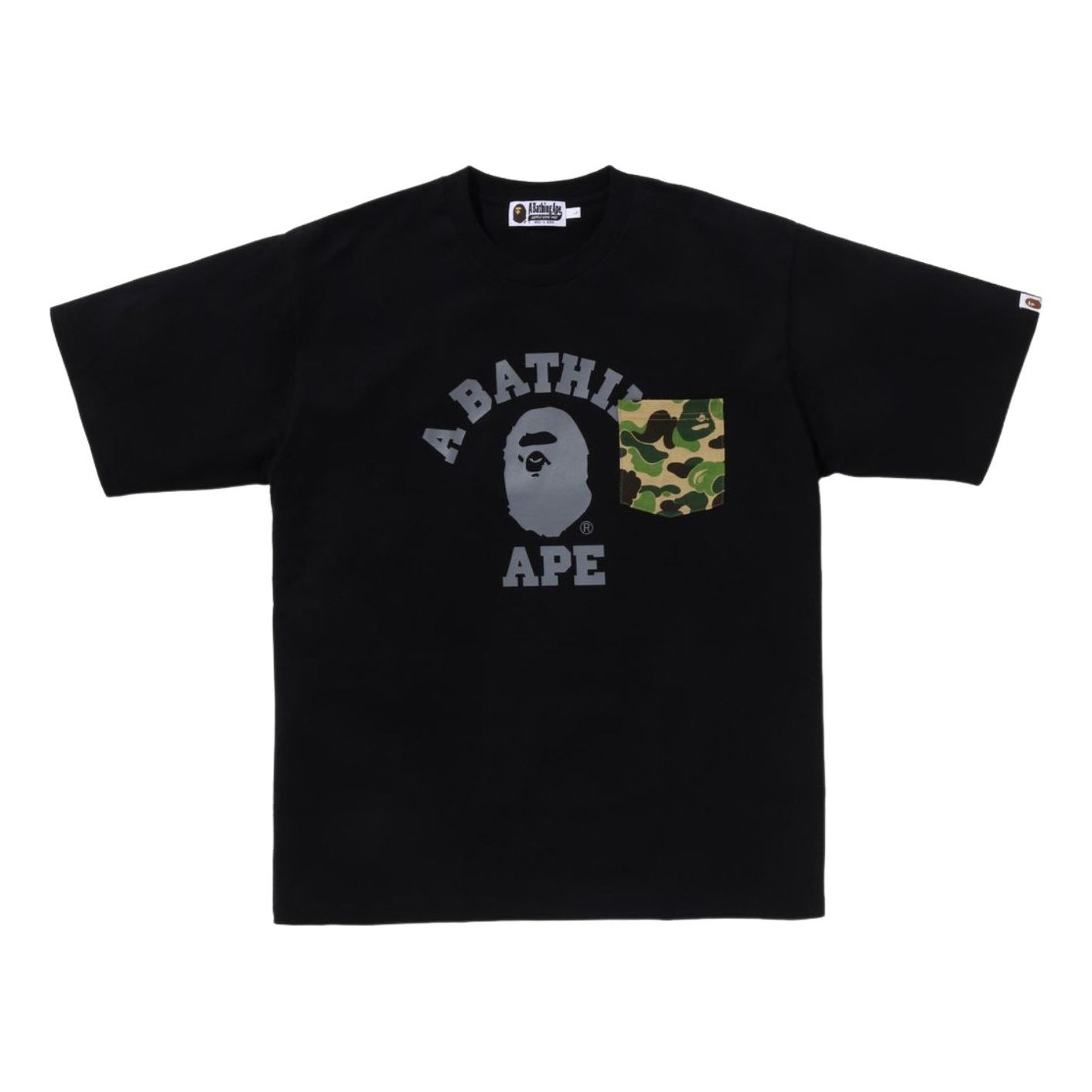 A Bathing Ape ABC Camo College Pocket Relaxed T-shirt 'Black' 1J20-109-003-BLK