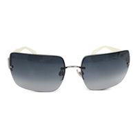 CHANEL Acrylic Rectangular Sunglasses Women's White