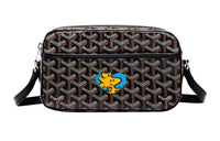 GOYARD Cap-Vert Canvas With Leather Camera Bag Shoulder Bag Crossbody Bag Small Size Unisex Black/Blue