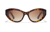 CHANEL Acetate Irregular Shape Sunglasses Men's Tortoiseshell