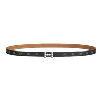 HERMES Calfskin Leather Belts Women's Black/Brown Width 1.3CM