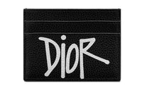 DIOR Shawn Collaboration Cow Leather Card Holder Unisex Black