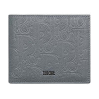 DIOR Calfskin Wallet Women's Dark Gray