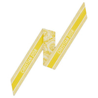 DIOR Mulberry Silk Silk Scarves Women's Lemon