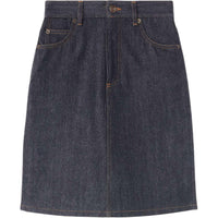 Loro Piana Denim Short Skirts Women's Dark Shadow Blue