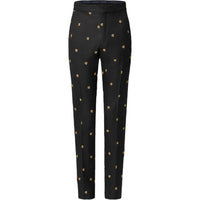 LOUIS VUITTON Embroidered Wool Blend Evening Cigarette Pants