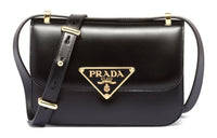 PRADA Leather Crossbody Bag Shoulder Bag Women's Black