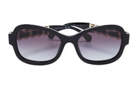 CHANEL Acetate Cat Eye Sunglasses Women's Black