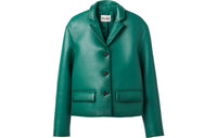 MIU MIU Leather Jacket Women's Bitter Aloe Color