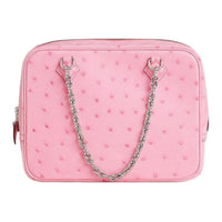 HERMES Ostrich Leather Handbag Shoulder Bag Women's L4 Rose Bubblegum Powder