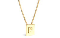 CELINE Alphabet P Necklace In Brass With Gold Finish