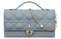 DIOR Lady Dior Lambskin Shoulder Bag Crossbody Bag Handbag Women's Light Blue