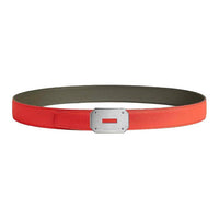 HERMES Calfskin Leather Belts Men's Orange Width: 3.2CM