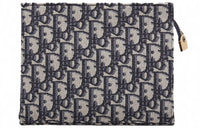 DIOR Cow Leather Clutch Unisex Beige/Blue