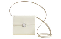 HERMES Clic Mysore Goat Skin Handheld Shoulder Bag Crossbody Bag Regular Women's Mushroom White