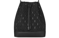 SAINT LAURENT Monogramme Suede Patchwork Smooth Leather Shoulder Bag Crossbody Bag Women's Black