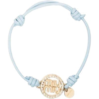 MIU MIU Soft Sheep Leather Bracelets Women's Blue