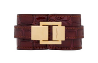 SAINT LAURENT Calfskin Metal Bangles Women's Red
